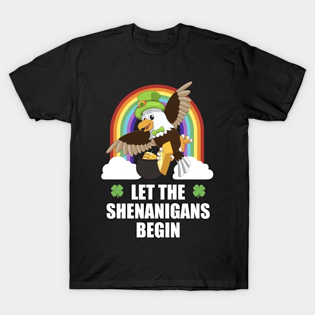 Eagle Shenanigans Funny St Patricks Day T-Shirt by TheBeardComic